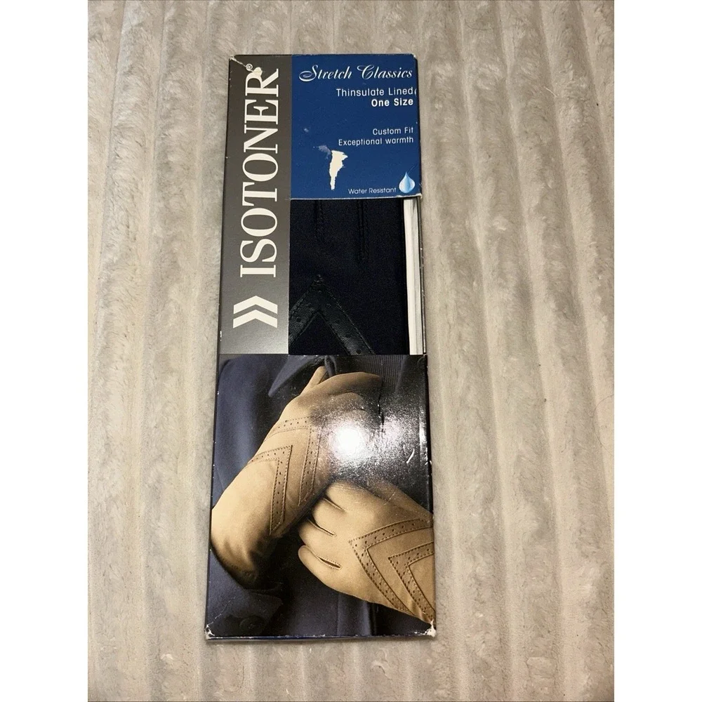 Isotoner Gloves Womens One Size Blue Classic Thinsulate Water Resistant Stretch - Picture 1 of 4
